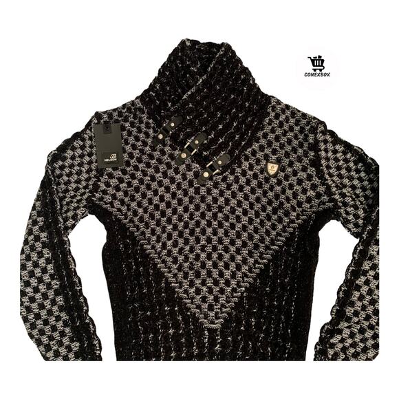 Leif Nelson Mens Size 3XL Knitted Slim Fit Ecru Adult Pullover Sweater Brand New - Picture 7 of 11